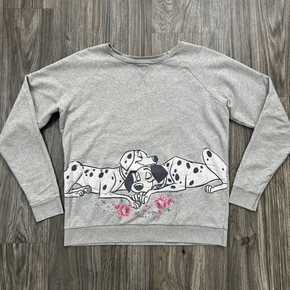 Cath Kidston X Disney 101 Dalmatians Crewneck Jumper Sweatshirt Gray Size Small
